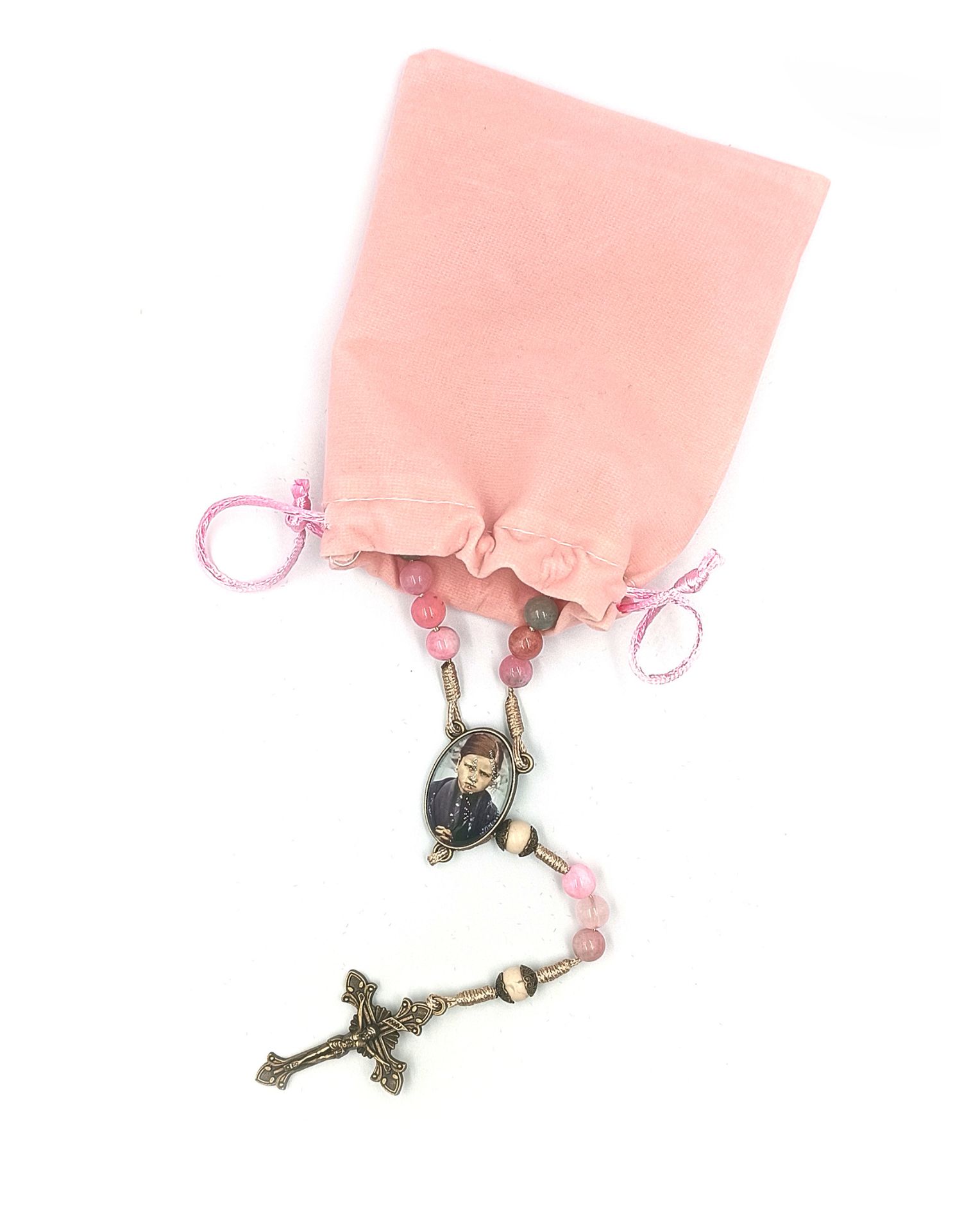 Różaniec z jadeitu z wizerunkiem św. Hiacynty Marto - obrazek 2