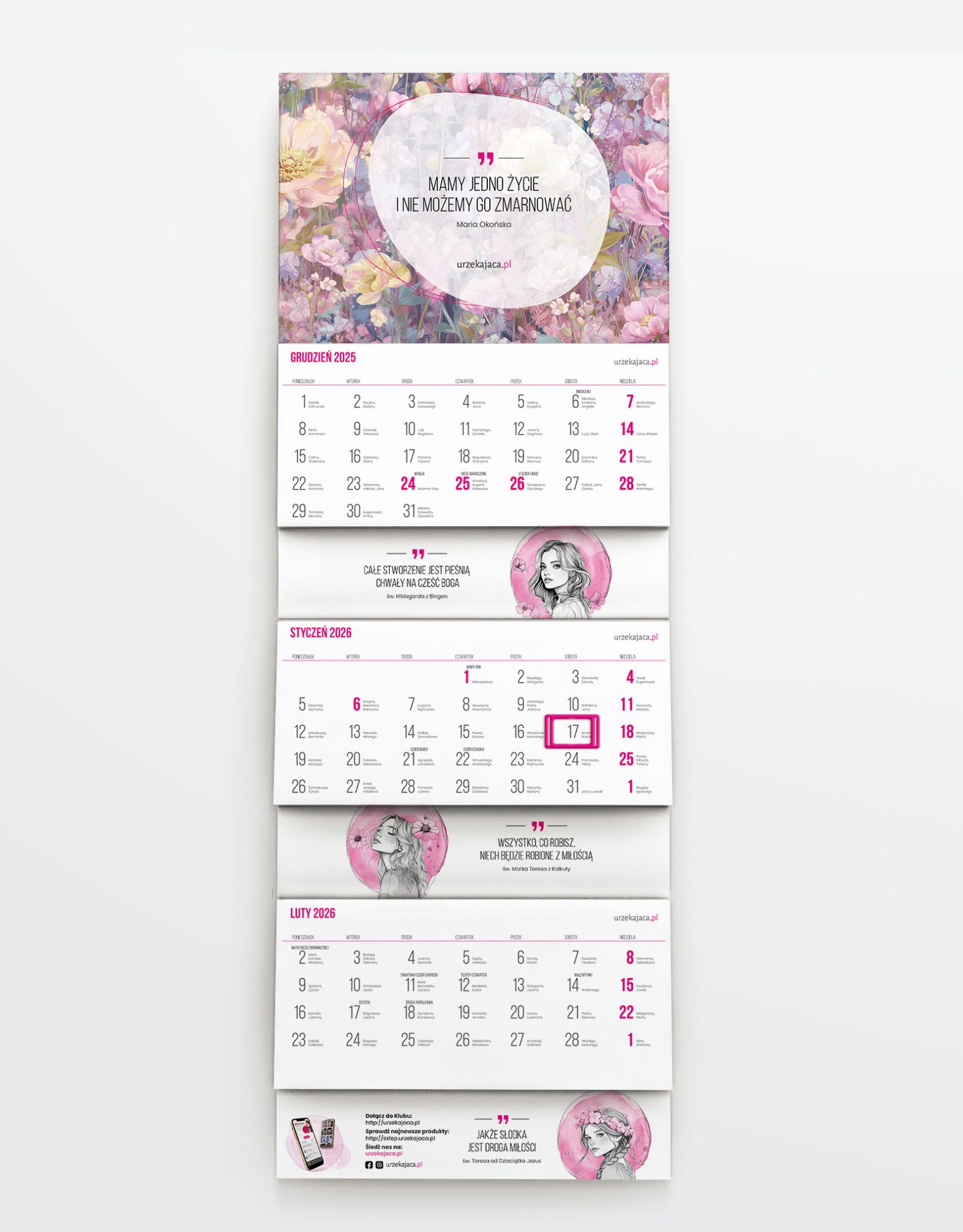URZEKAJĄCY  KALENDARZ  3-dzielny 2026