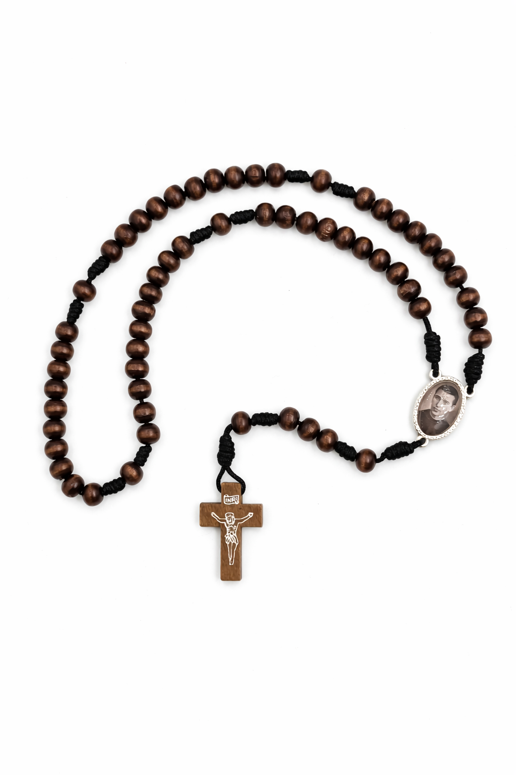 Różaniec drewniany z o. Wenantym ( wzór 2)